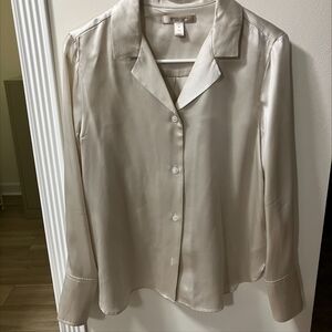 Banana Republic silk silver blouse size M